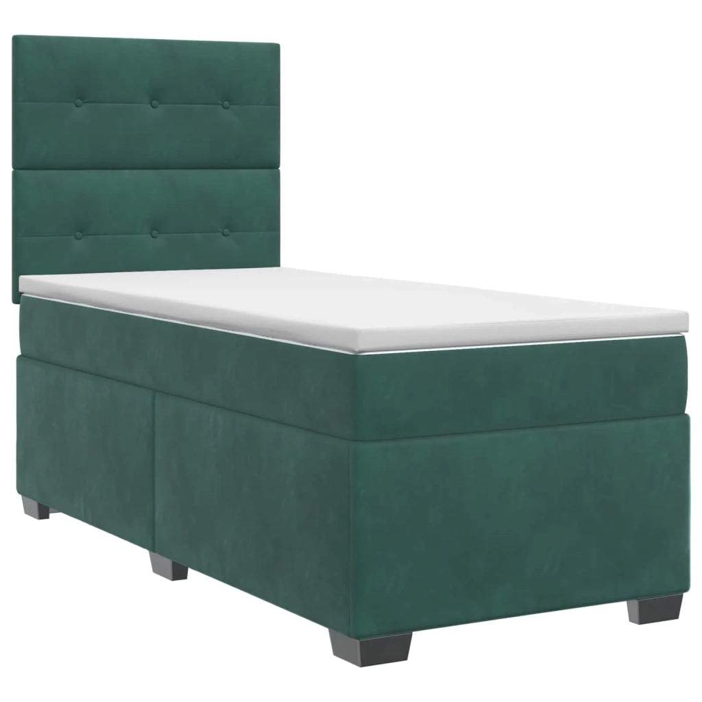 Letto box spring con materasso Verde Scuro 80 x 200 cm Velluto 3453533