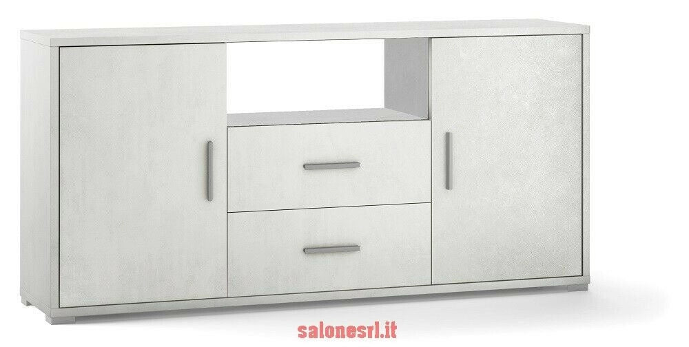 KIT MOBILE MULTIUSO 2 ANTE 2 CASSETTI H84 L174 P41 Cm FINITURA BIANCO OSSIDO SARMOG Db802k