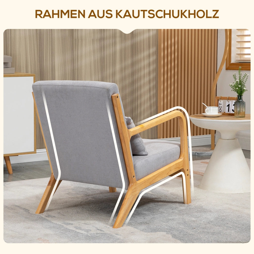 Poltrona Lounge Elegante ¨C Minimal ¨C Tessuto Velluto Grigio Scuro