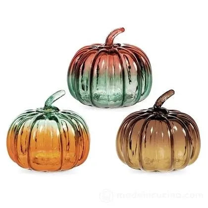 Zucca in vetro soffiato a mano colori sfumati ass.cm 15.