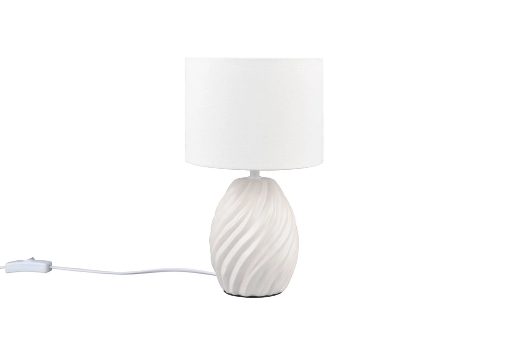 Lampada da tavolo ceramica bianca con paralume E14 MELVA