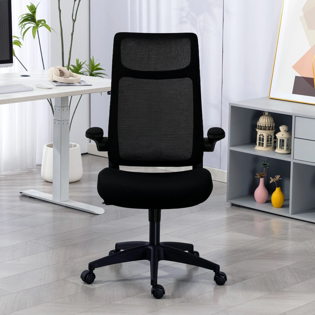 Sedia da ufficio ergonomica ¨C Minimal ¨C Schienale rete, braccioli 3D, nero