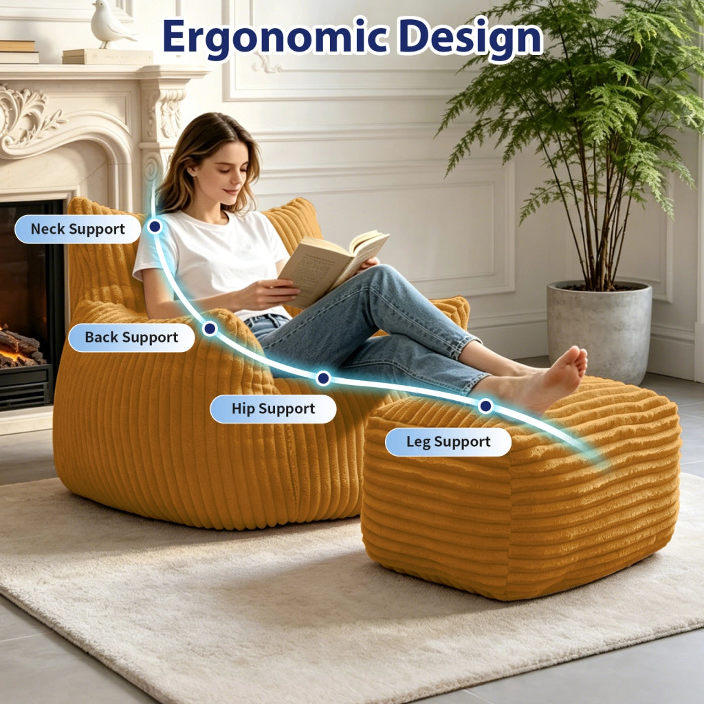 POLTRONA Ergonomica 50x46x28 cm in Flanella Gialla
