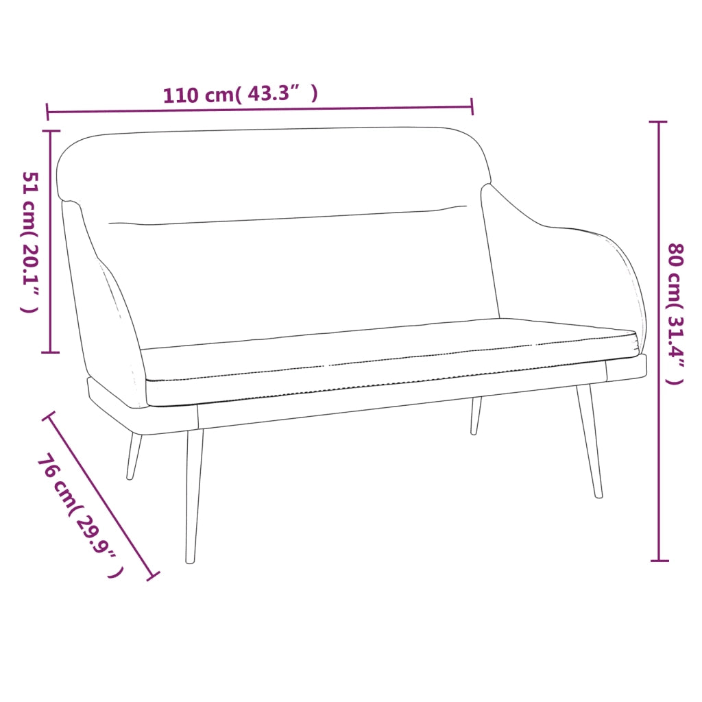 Panca-Sgabello Rosa 110x76x80 cm in Velluto 605399