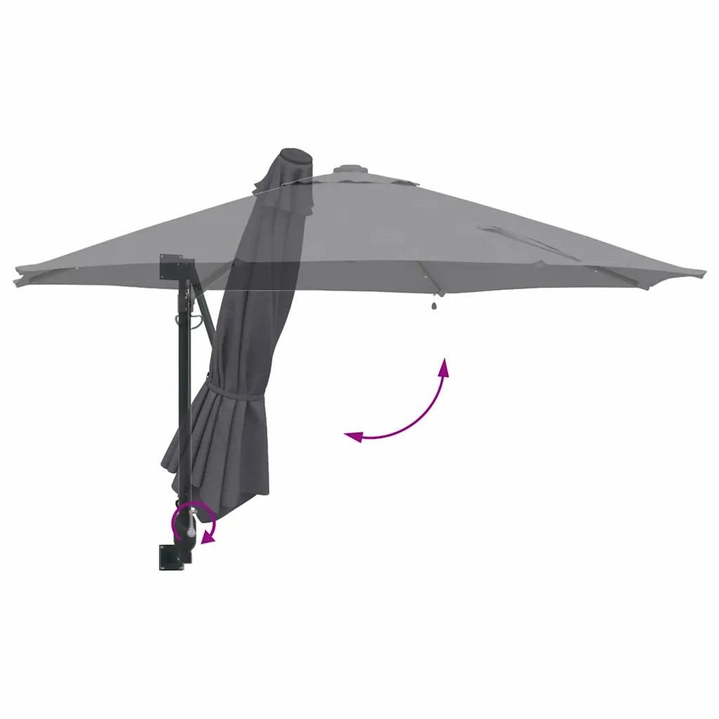 Ombrello da giardino Antracite 248 x 248 x 148 cm 42003245