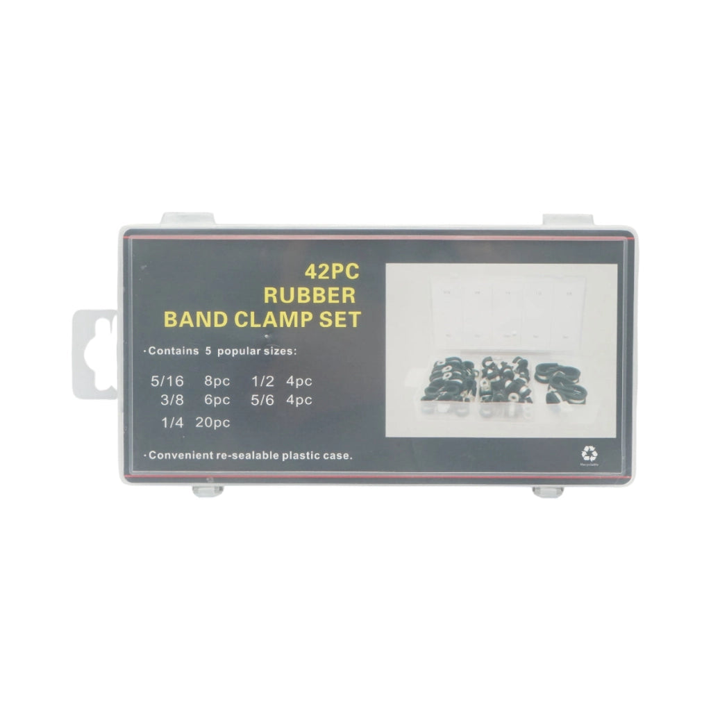Kit fascette metalliche con guarnizione in gomma 42 pezzi
