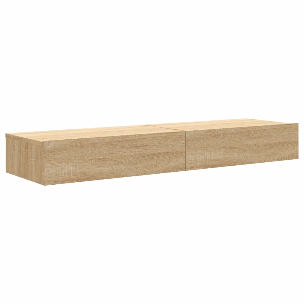Mobili Porta TV con Luci LED 2pz | Armadietto TV | Mobile Porta TV Rovere Sonoma 60x35x15,5 cm