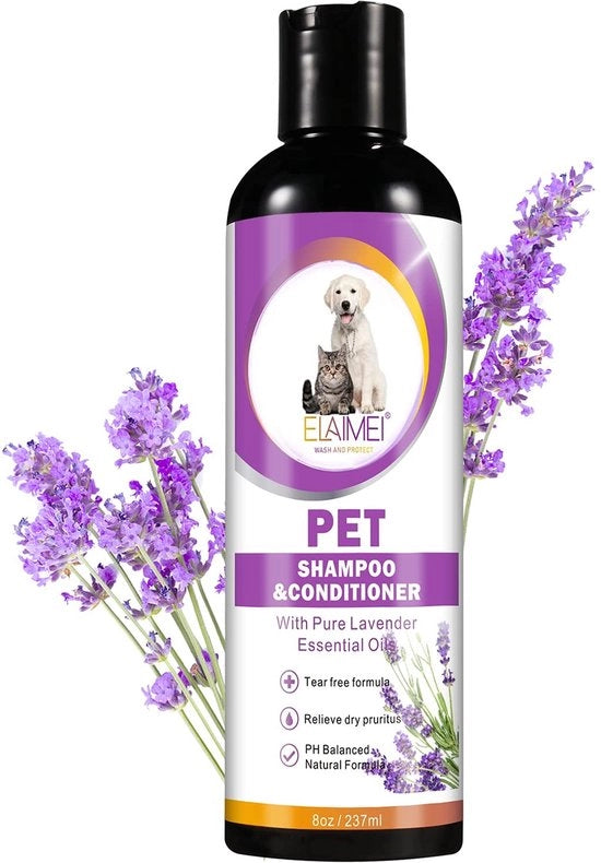 Shampoo per cani 237 ml - Per pelli sensibili - Cura naturale - Profumo rilassante - pH-neutrale - Vegano - Animali domestici
