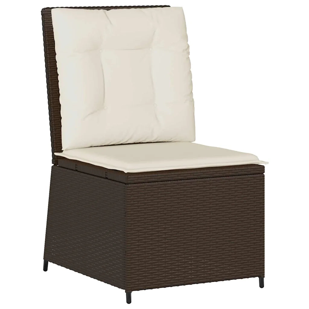 Divano da giardino con cuscino Nero e Bianco Crema polyrattan 3394477