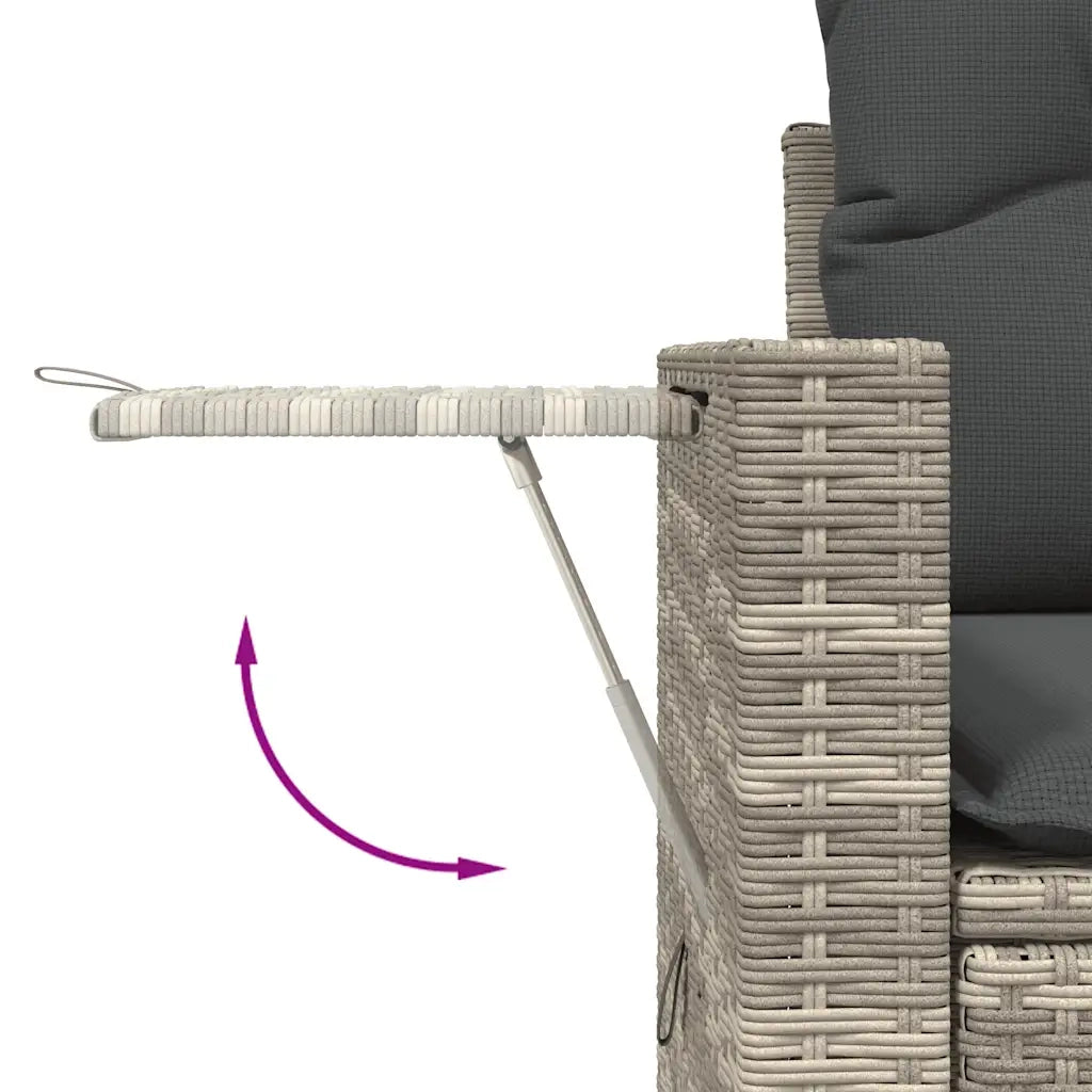 Set Divani da Giardino 7pz con Cuscini Grigio Chiaro Polyrattan 3220411