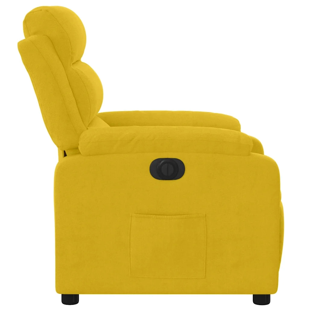 Poltrona Reclinabile Elettrica Gialla in Velluto 3205077