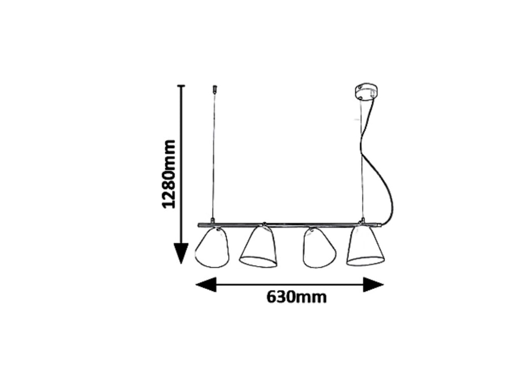 Lampadario Rabalux Alder 4 luci E14 nero industriale