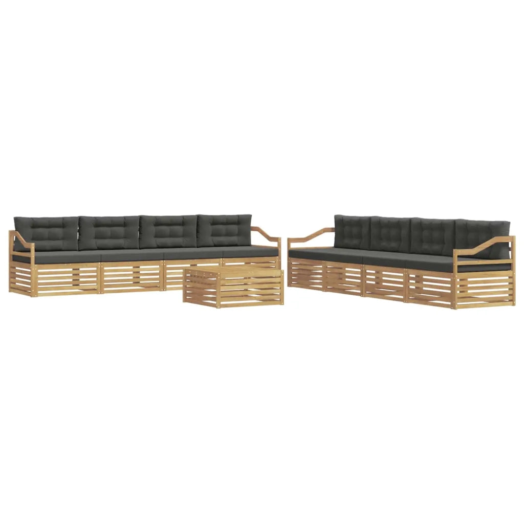 Set di divani da esterno 9 pz Bianco e Antracite Poliestere 3390262