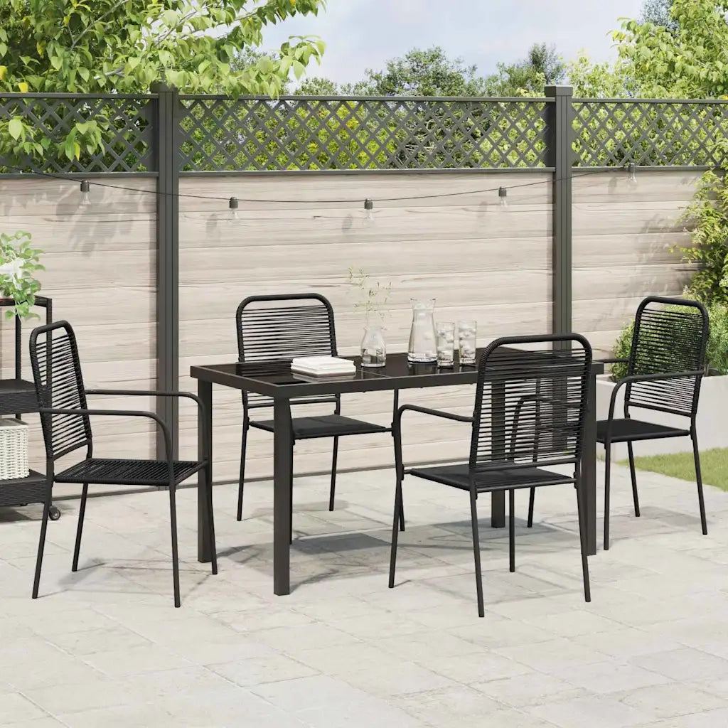 Set da Pranzo per Giardino 5 pcs Nero 3379158