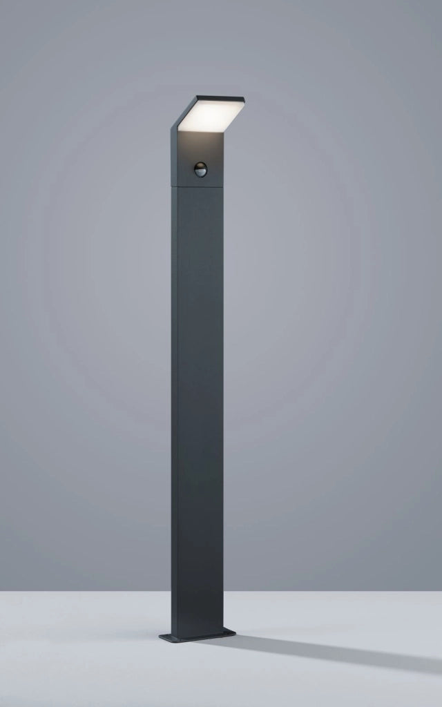PEARL PALO BASSO LED 8W 900lm, 3000K ALLUMINIO GRIGIO ANTRCITE CM100 IP54 CON SENSORE