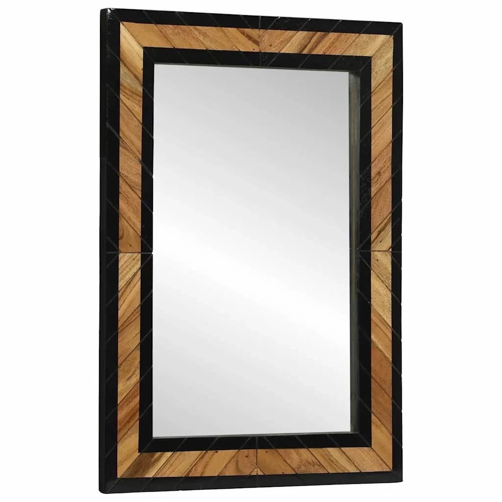 Specchio da parete Rettangolare Nero e Marrone 70 x 2 x 70 cm 374117