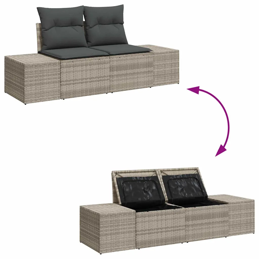 Set Divano da Giardino Grigio chiaro polyrattan 3355741