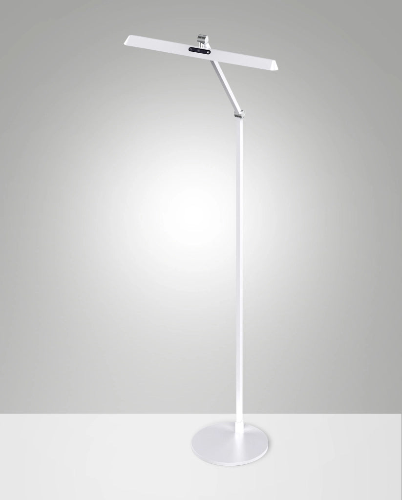 Lampada da terra Beba LED 12W 1340lm, Struttura in alluminio e metacrilato, Dimmerabile al tocco, IP20, 106cm, Colore Bianco - Beba