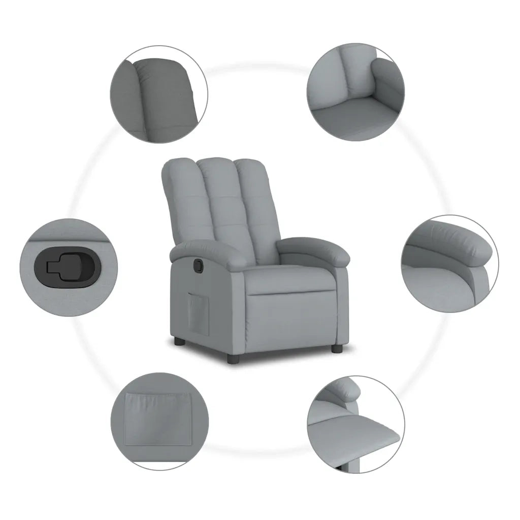 Poltrona reclinabile in tessuto grigio chiaro 3205380