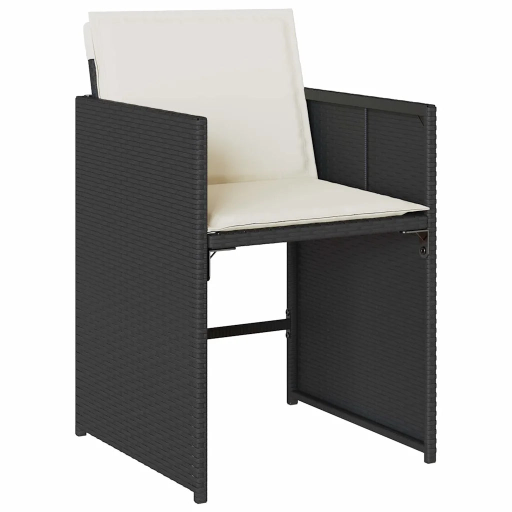 Set da Pranzo da Giardino 11 pz con Cuscini in Polyrattan Nero 3211155