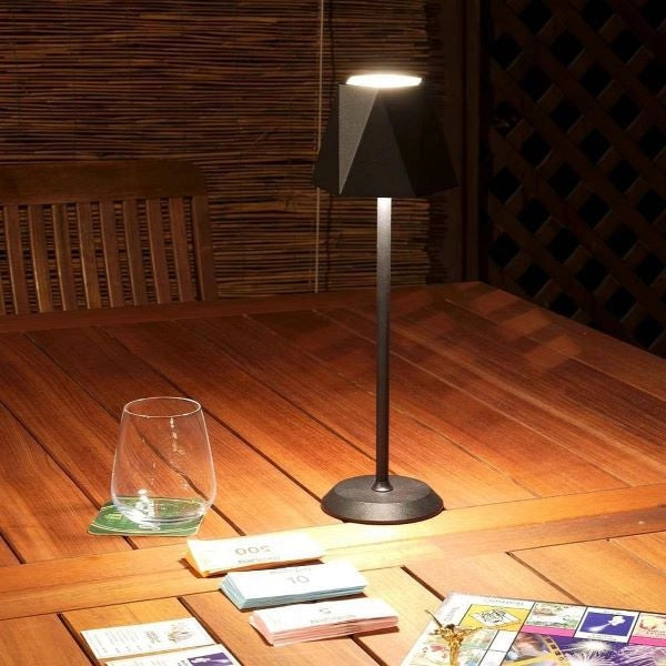 LAMPADA DA TAVOLO A LED RICARICABILE NERA KATY FABAS