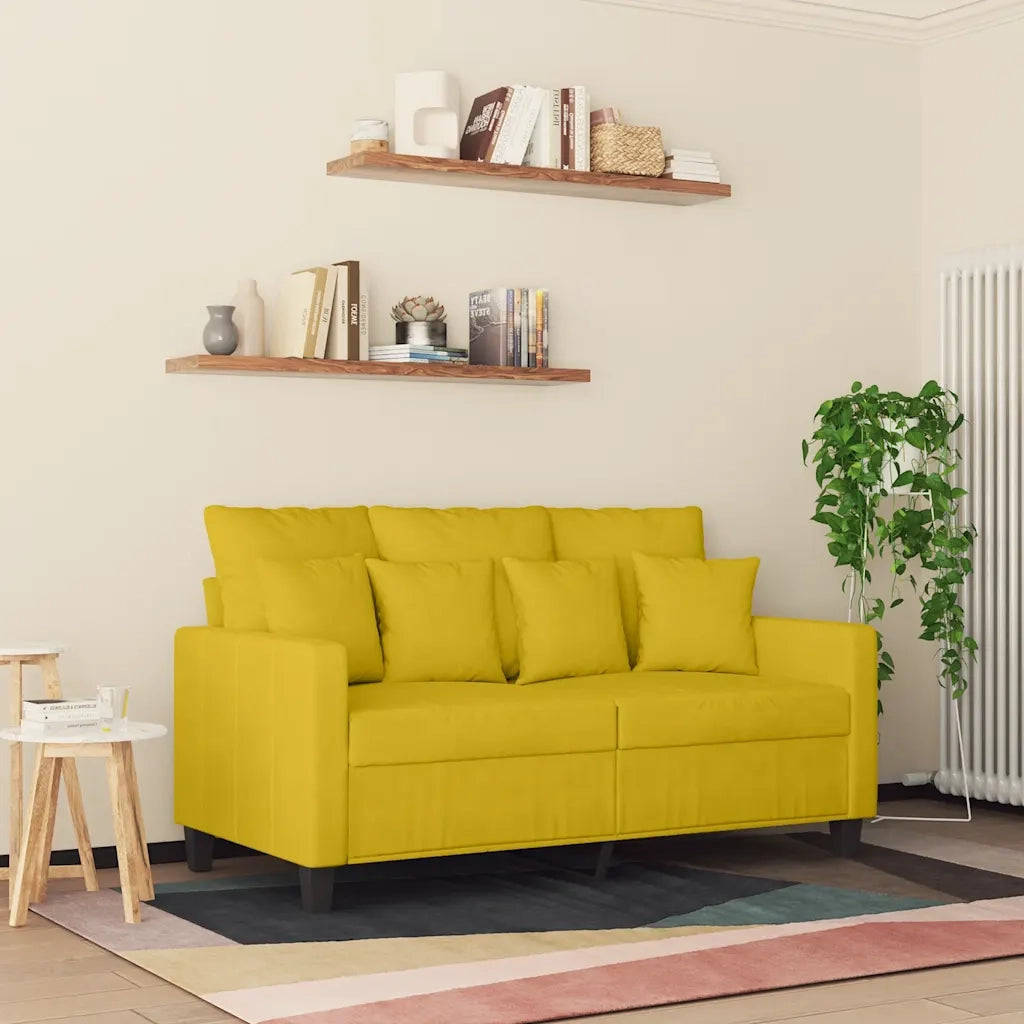 Divano a 2 Posti-Sofa 2 Posti giallo 120 cm in Velluto 145970
