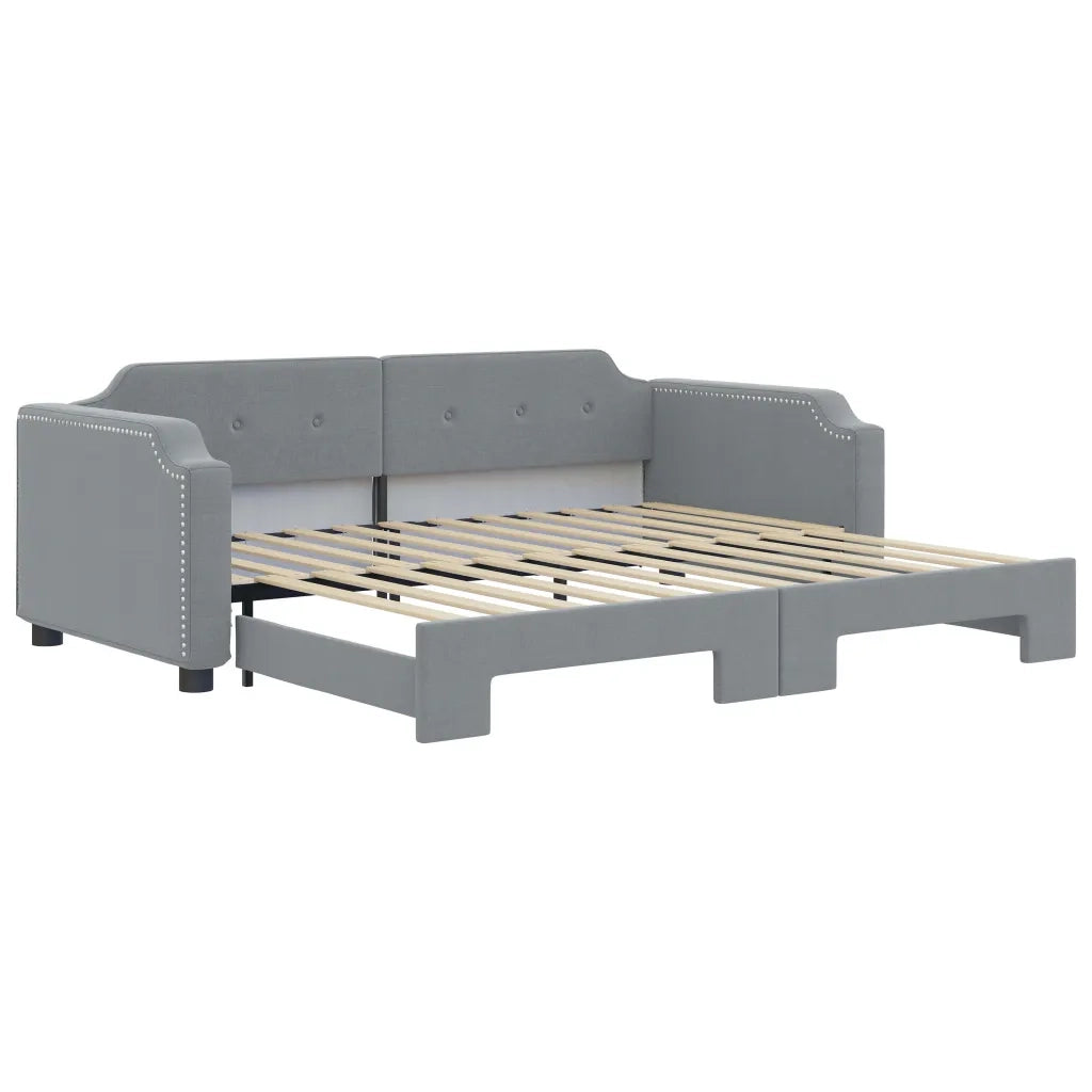 Divano Letto con Letto Estraibile-Sofa Letto-Daybed Grigio Chiaro 90x200 Tessuto 850006