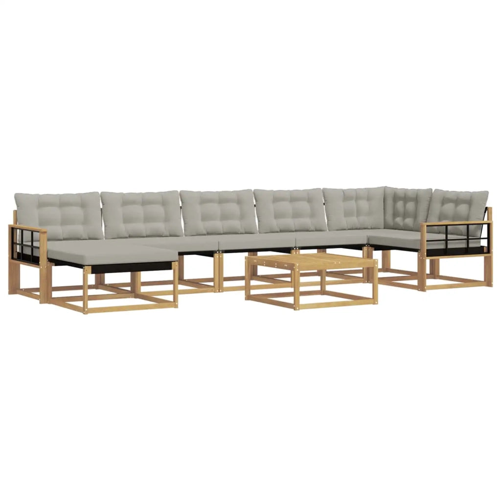 Set di divani da esterno 8 pcs Bianco e Grigio Chiaro 3388929