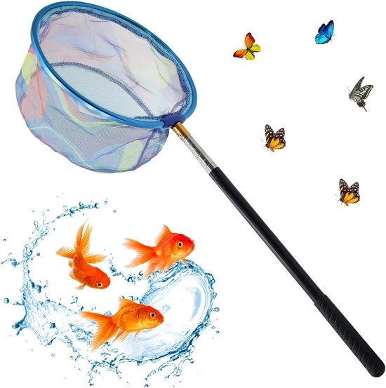 Rete da pesca telescopica per bambini, 41-150 cm, rete a ventosa con asta telescopica, rete da pesca per bambini, rete per insetti, pesci, outdoor, spiaggia, laghetto, giardino, piscina