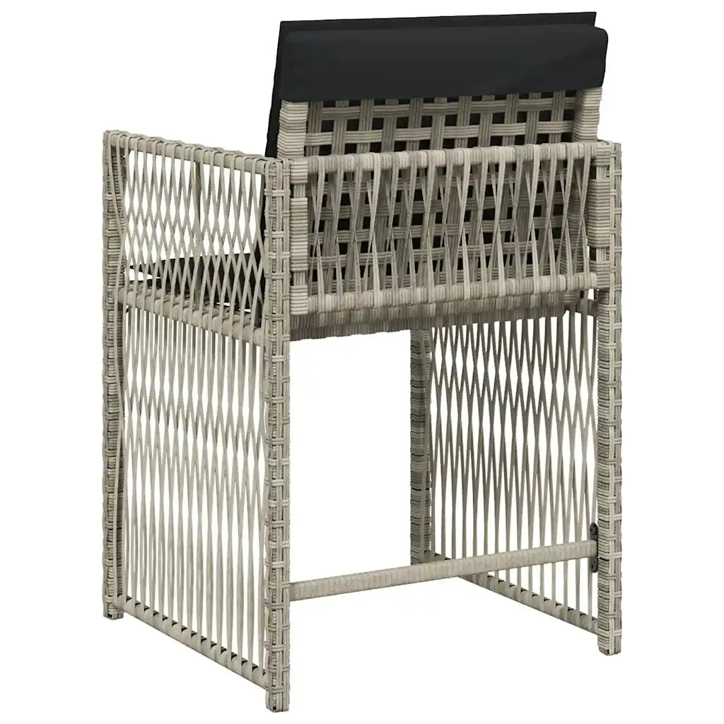 Sedie da Giardino con Cuscini 4 pz Grigio Chiaro in Polyrattan 365039