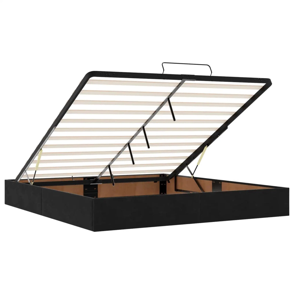 Letto Ottomano con Materasso e LED Nero 200 x 200 cm Velluto 3458327