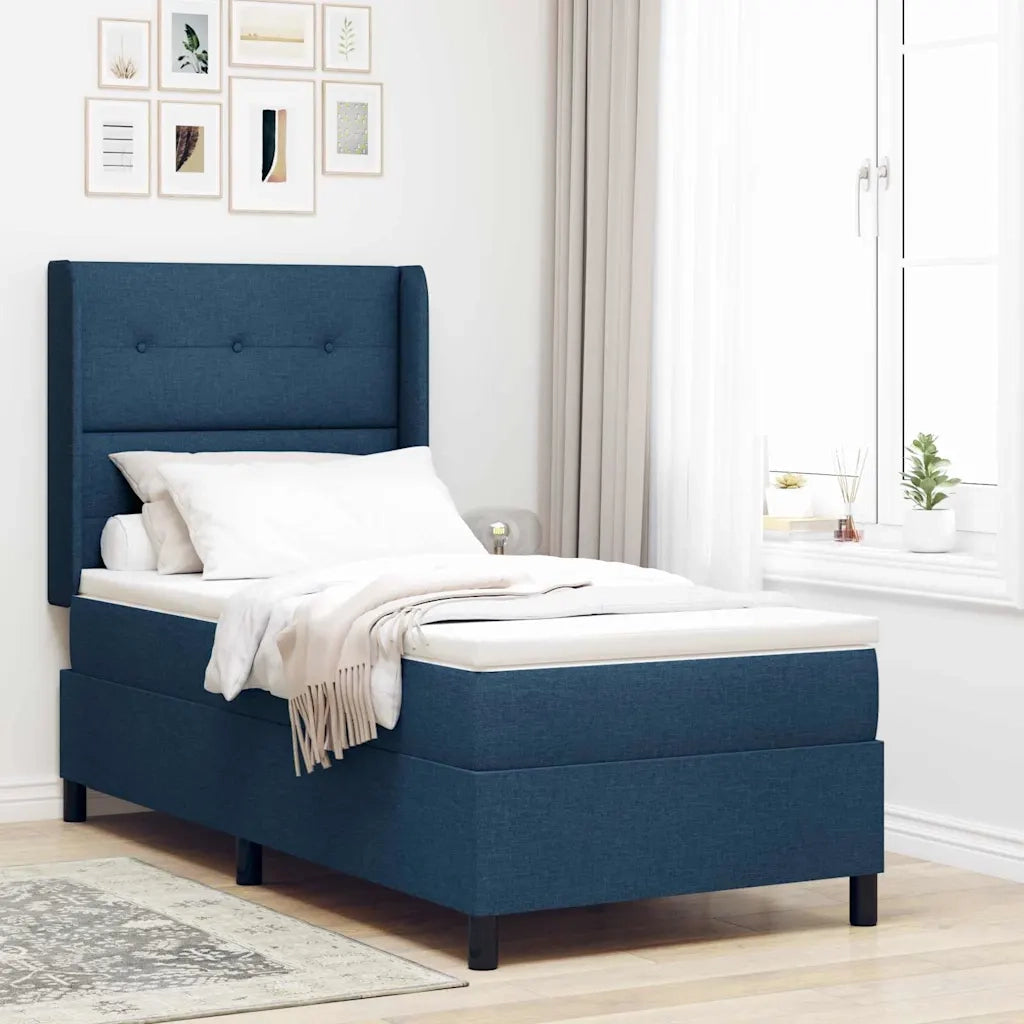 Letto a molle con materasso Blu 200 x 80 cm Tessuto 3341615