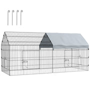 Casetta per Conigli da Giardino e Interno ¨C Minimal ¨C Argento 220x85x103cm