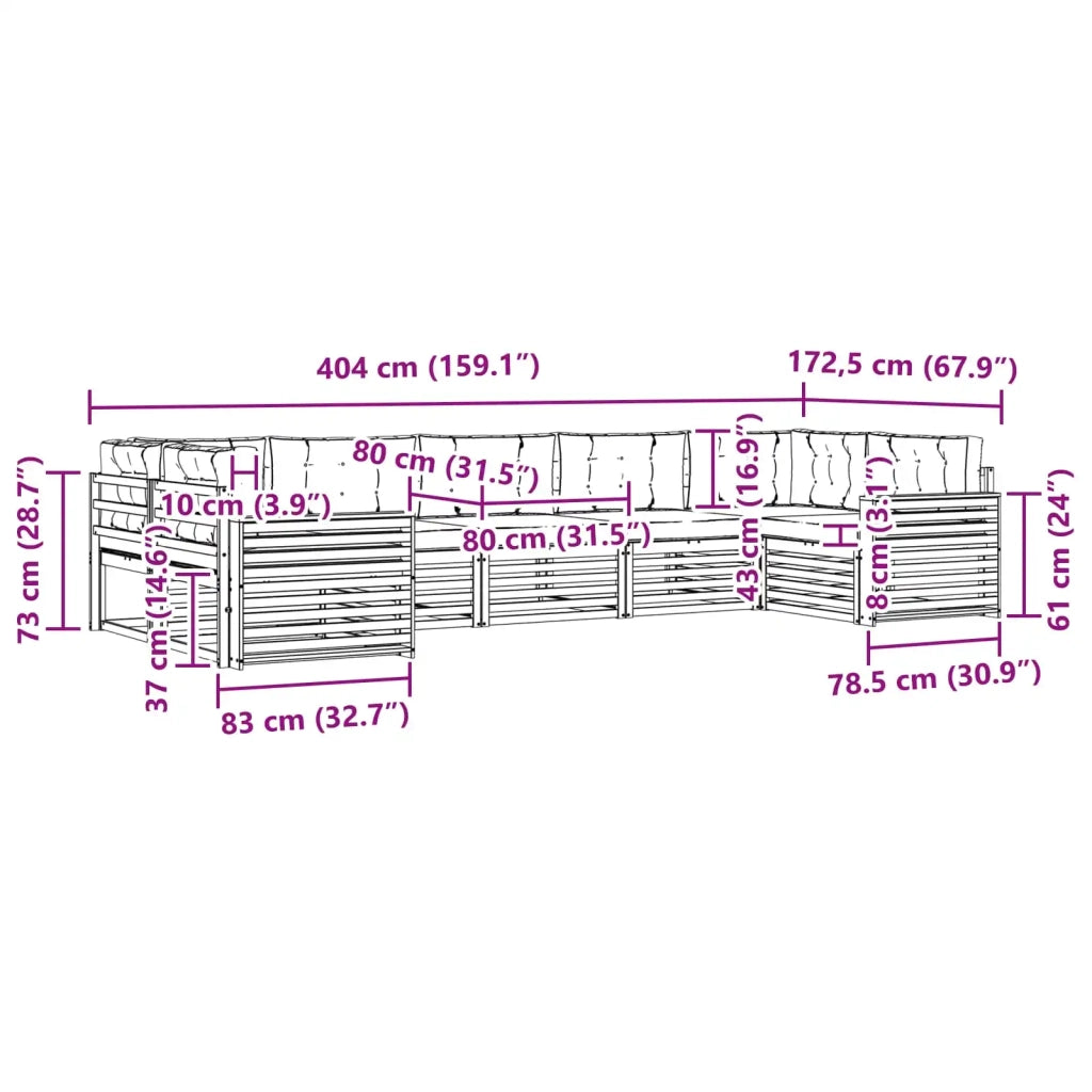 Set di divani da esterno 7 pcs Bianco e Antracite 3391092