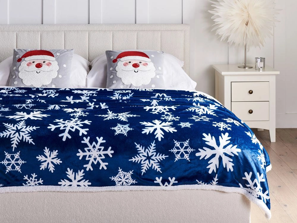 Coperta Copriletto in Poliestere bianco e azzurro x 200 cm stile moderno
