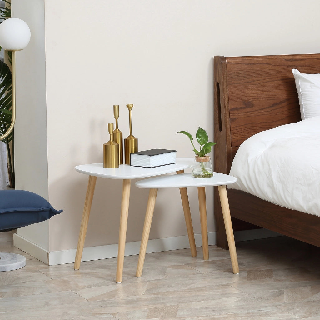 Tavolino da caff¨¨ design scandinavo ¨C Minimal ¨C bianco e legno