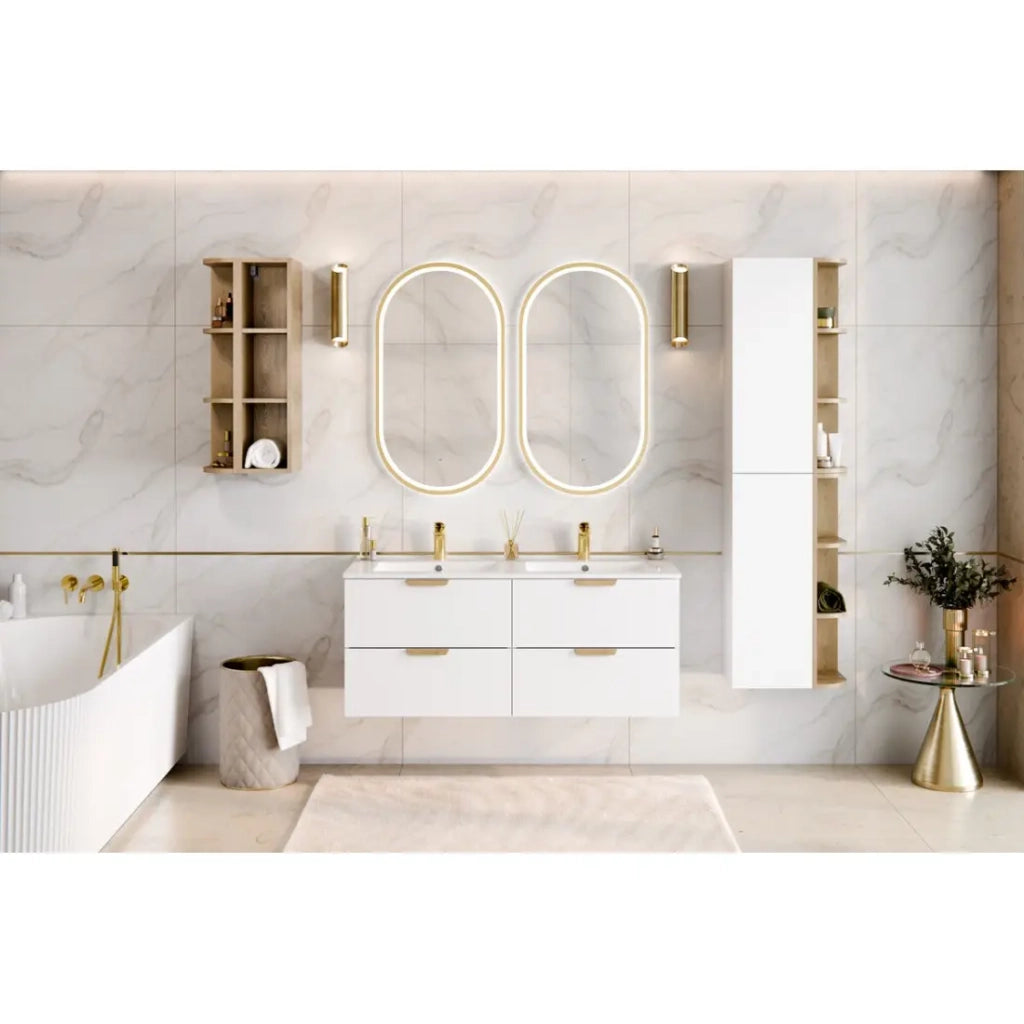 Mobile sottolavabo OSTER 60 cm bianco opaco sospeso con 2 cassetti
