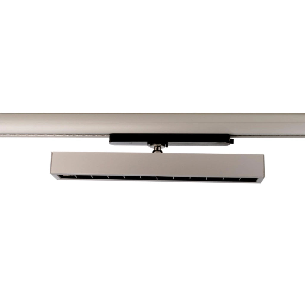 Faretto SPOT track binario trifase LED regolabile da 23W a 32W fascio stretto luce orientabile negozio vetrina 230V GRIGIO 3000K