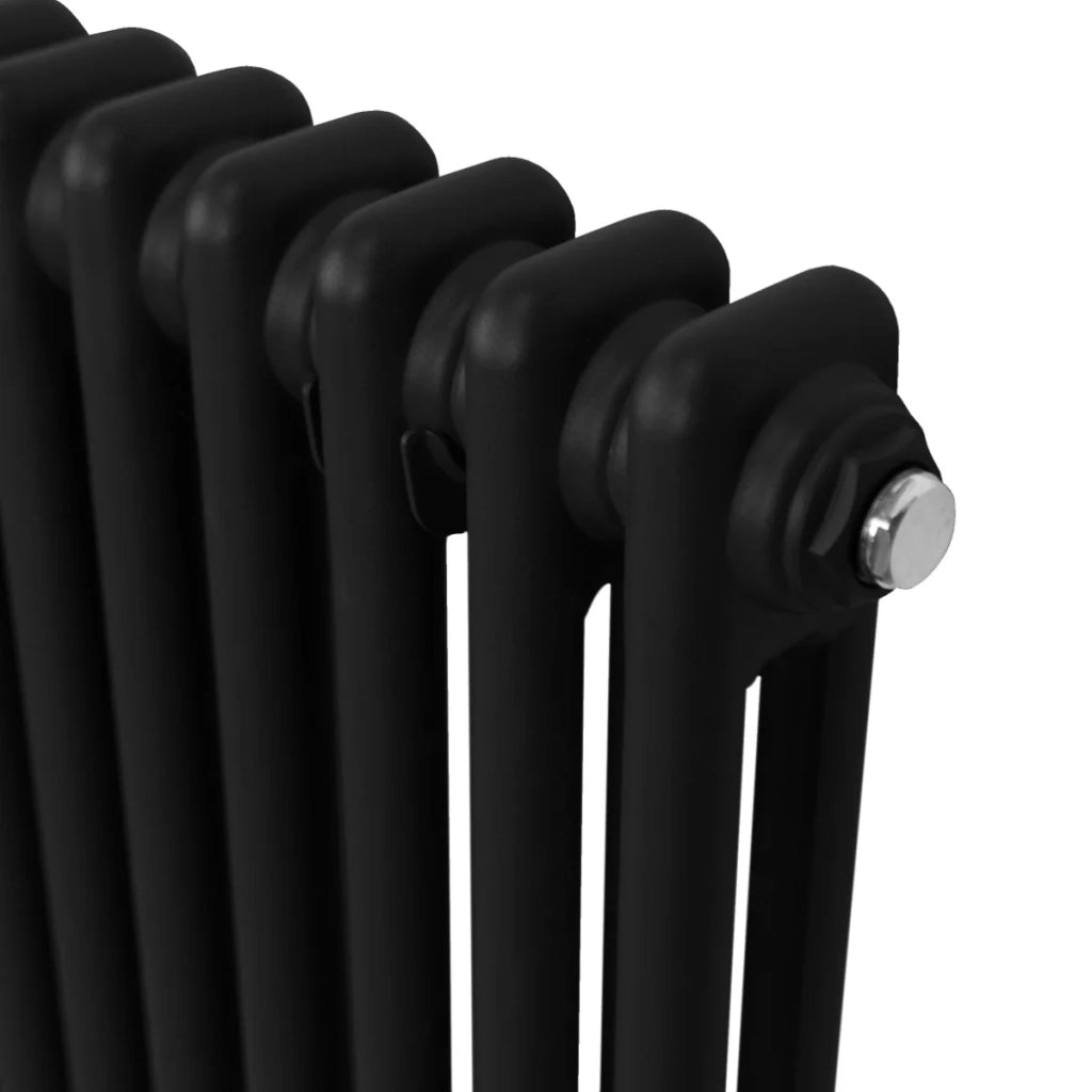 Termosifone Radiatore a 2 colonne per riscaldamento centralizzato verticale Nero 180x29cm