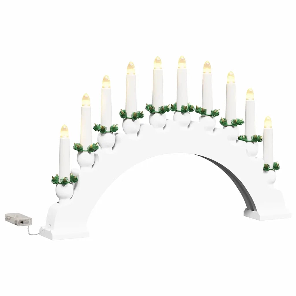 Arco di Candele di Natale con 10 Candele LED-Decorazioni natalizie Bianco