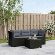 Divano da esterno-Divano da Giardino 3 posti con cuscini in look rattan PP 663557