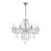 Lampadario Cristallo 8xE14 trasparente cromato LightPrestige