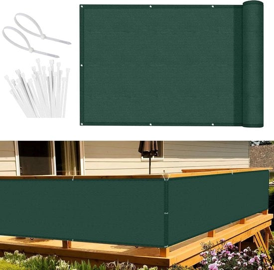 Protezione visiva schermo balcone PES 100x400m verde scuro