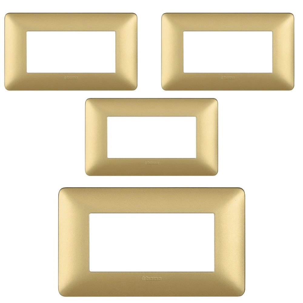 Bticino matix placca 4 posti tecnopolimero colorata am4804 pezzi 4 *** colore oro gold, confezione 1