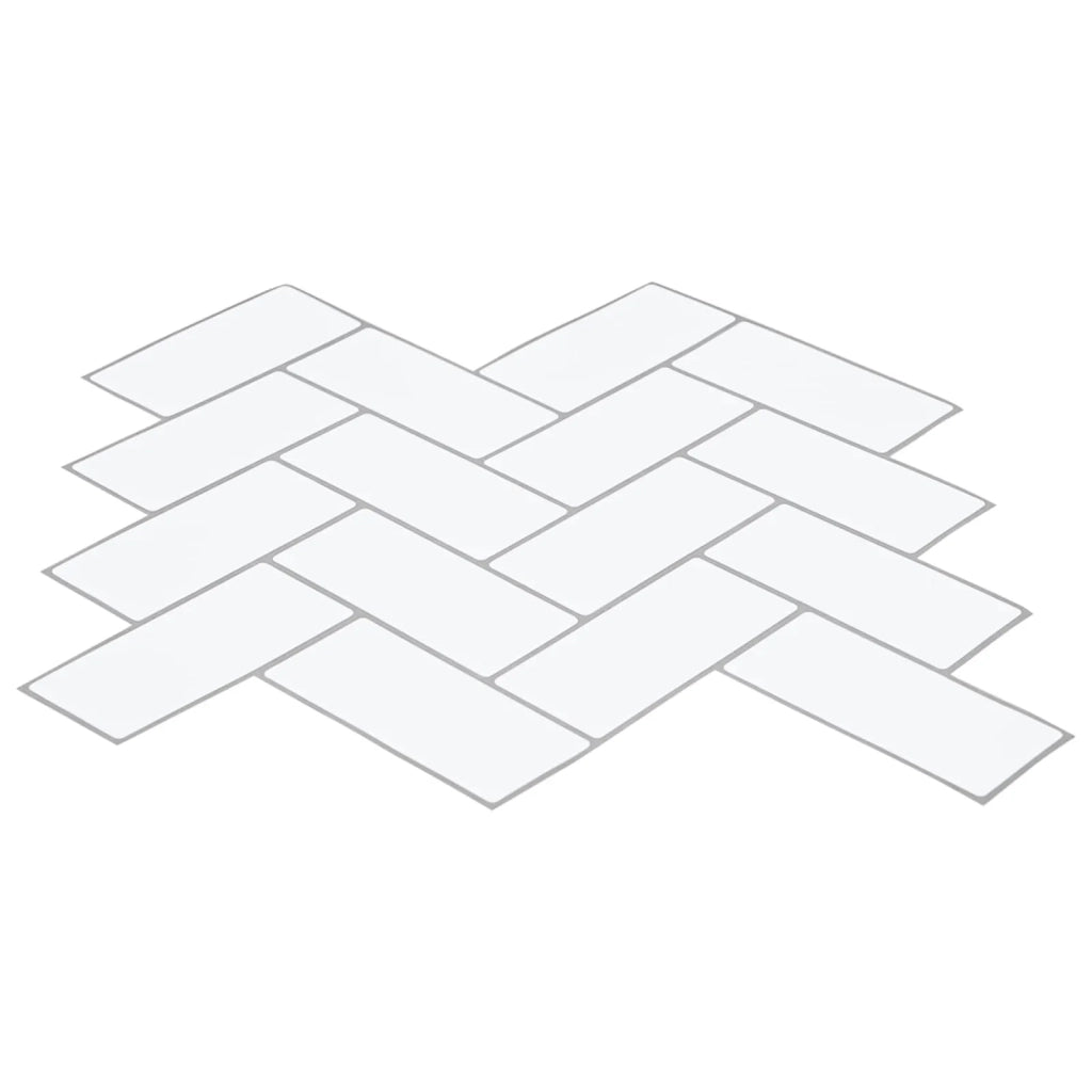Piastrella a Spina di Pesce 20 pcs Bianco e Grigio 30 x 30 cm 42046181