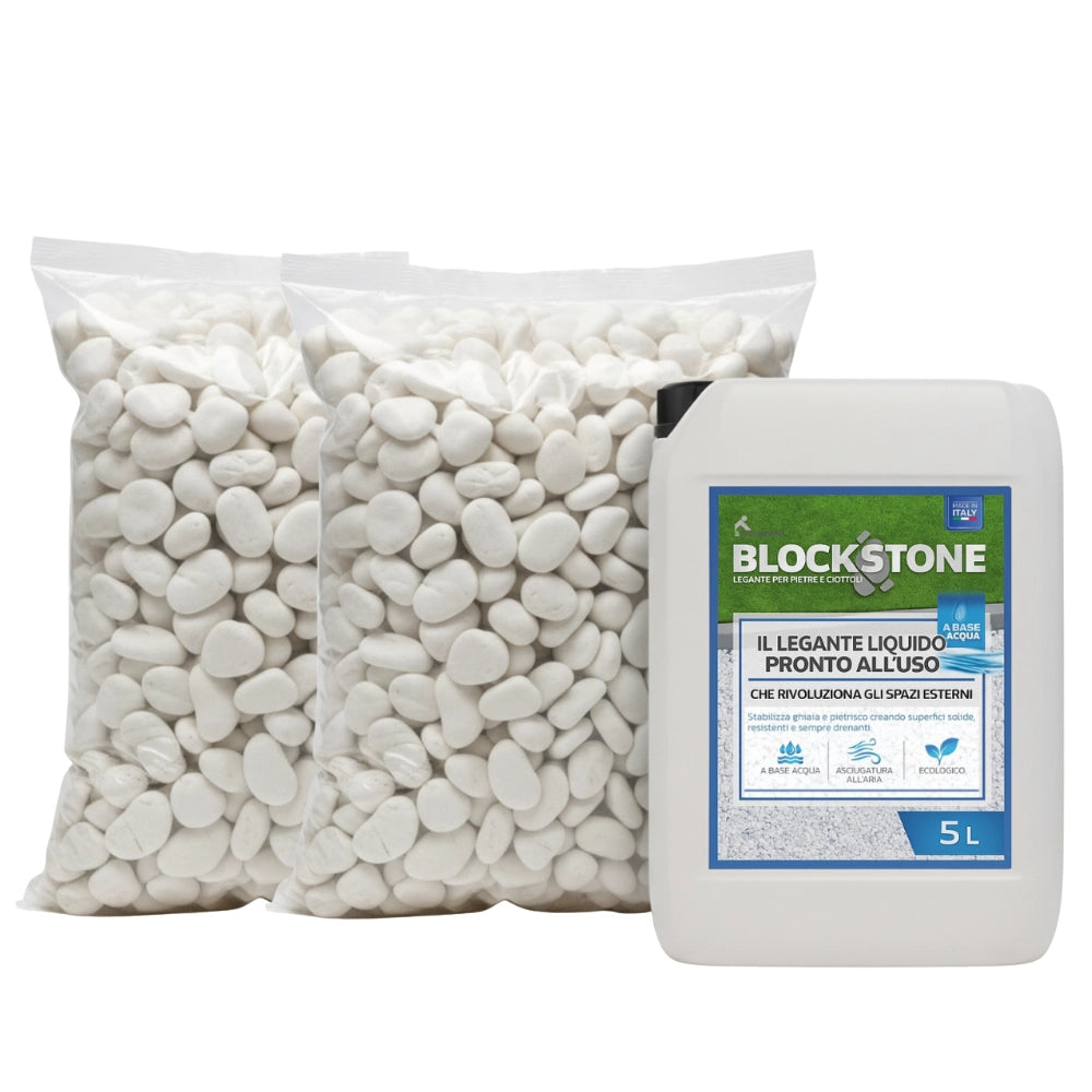 Kit stabilizzazione ciottoli 2 sacchi 25 kg con legante formato 5 l *** misura 15/25, confezione 1
