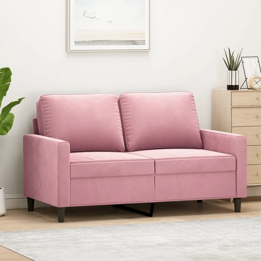 Divano a 2 Posti-Sofa 2 Posti Rosa 120 cm in Velluto 399156