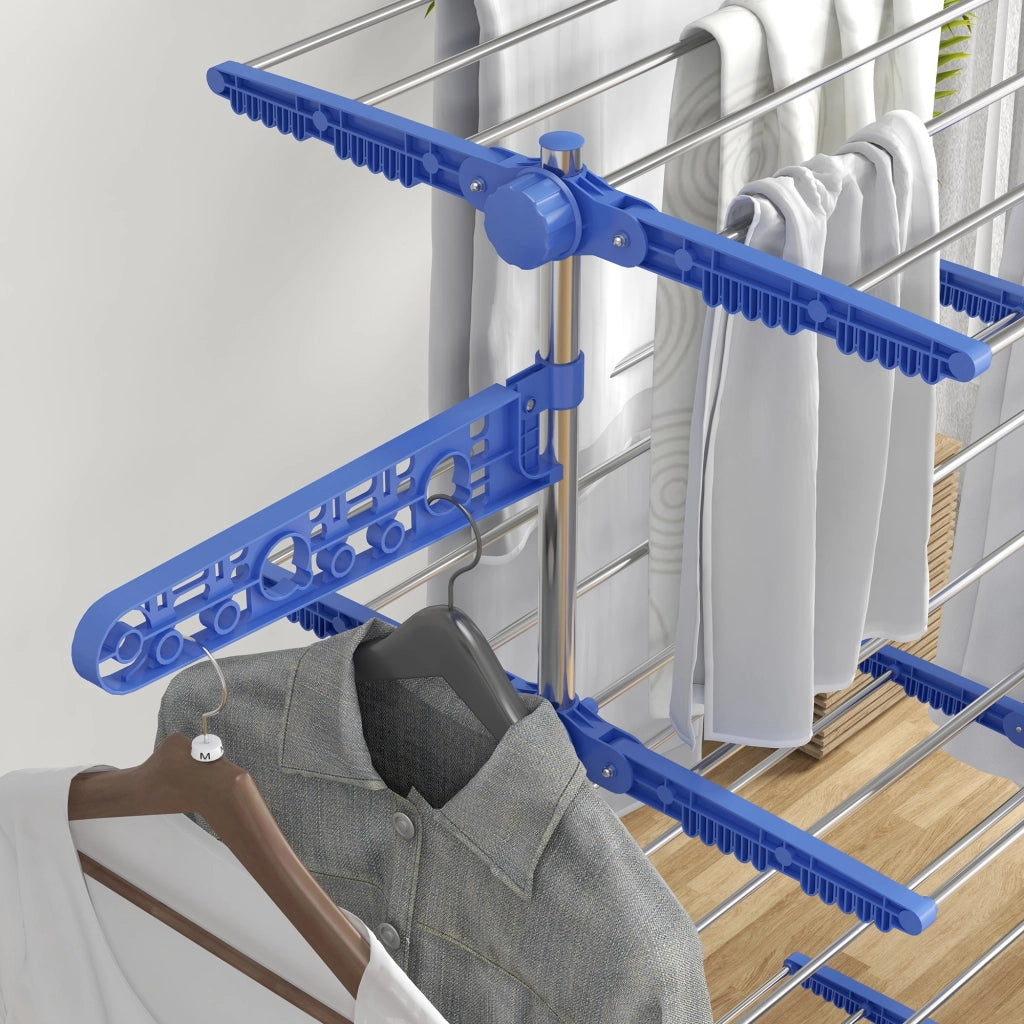 Stendino Verticale con Ripiani Regolabili ¨C Minimal ¨C Blu Argento 142x55x172