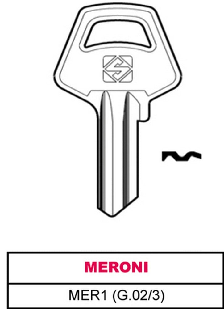 100pz chiave ottone mer1 (g.vac 3) meroni cod:ferx.vit30348