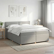 Letto box spring con materasso Grigio Chiaro 200 x 200 cm 3451028